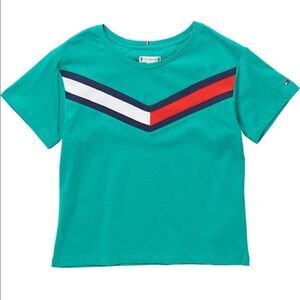 Tommy Hilfiger flag tape cotton tee size 8–10, NWT